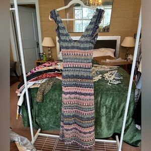 Multicolord Knit Midi Dress